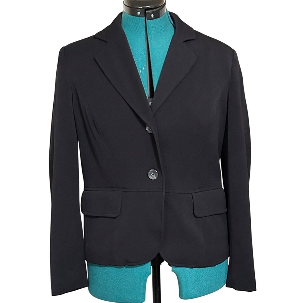 Rafaella Brand Black Blazer Jacket Lined Polyester Rayon Blend Women's Size 8